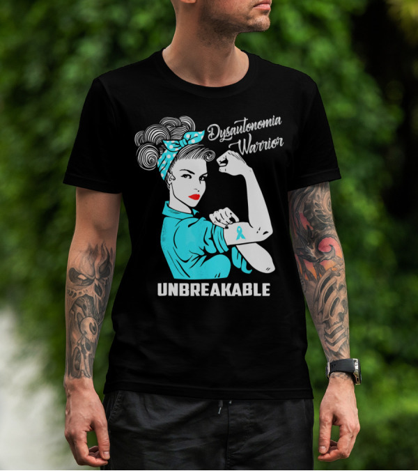 Dysautonomia Warrior Unbreakable Retro Rosie The Riveter T-Shirt