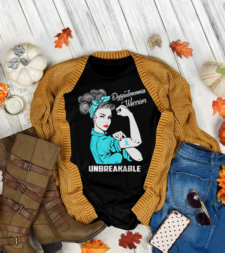 Dysautonomia Warrior Unbreakable Retro Rosie the Riveter T-Shirt