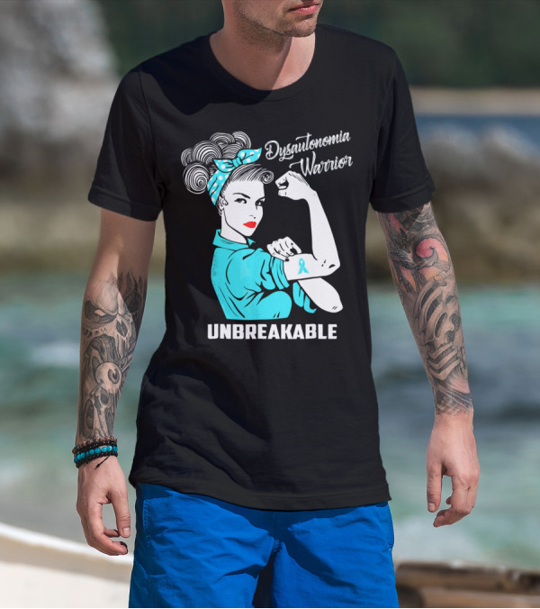 Dysautonomia Warrior Unbreakable Retro Rosie The Riveter T-Shirt