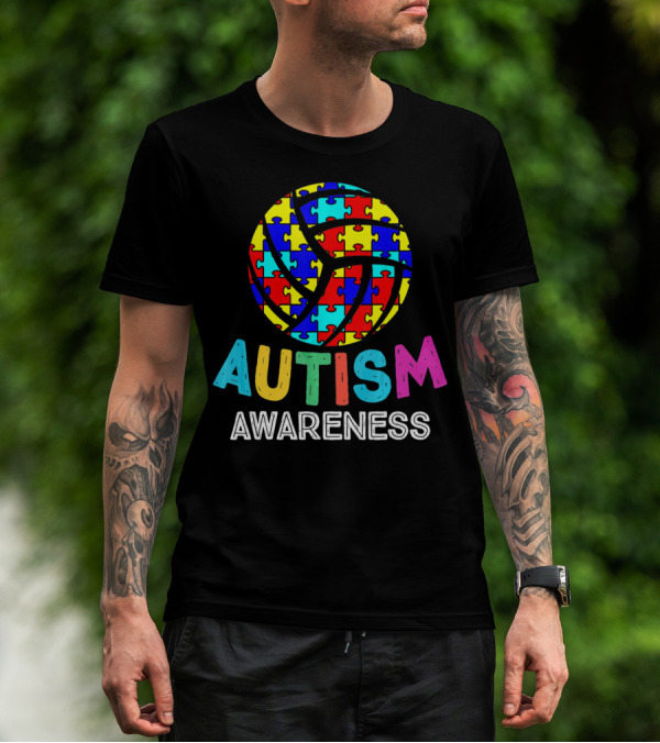 Autism Awareness Volleyball Puzzle T-Shirt