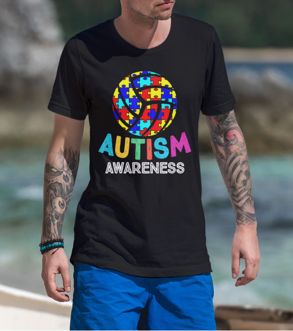 Autism Awareness Volleyball Puzzle T-Shirt