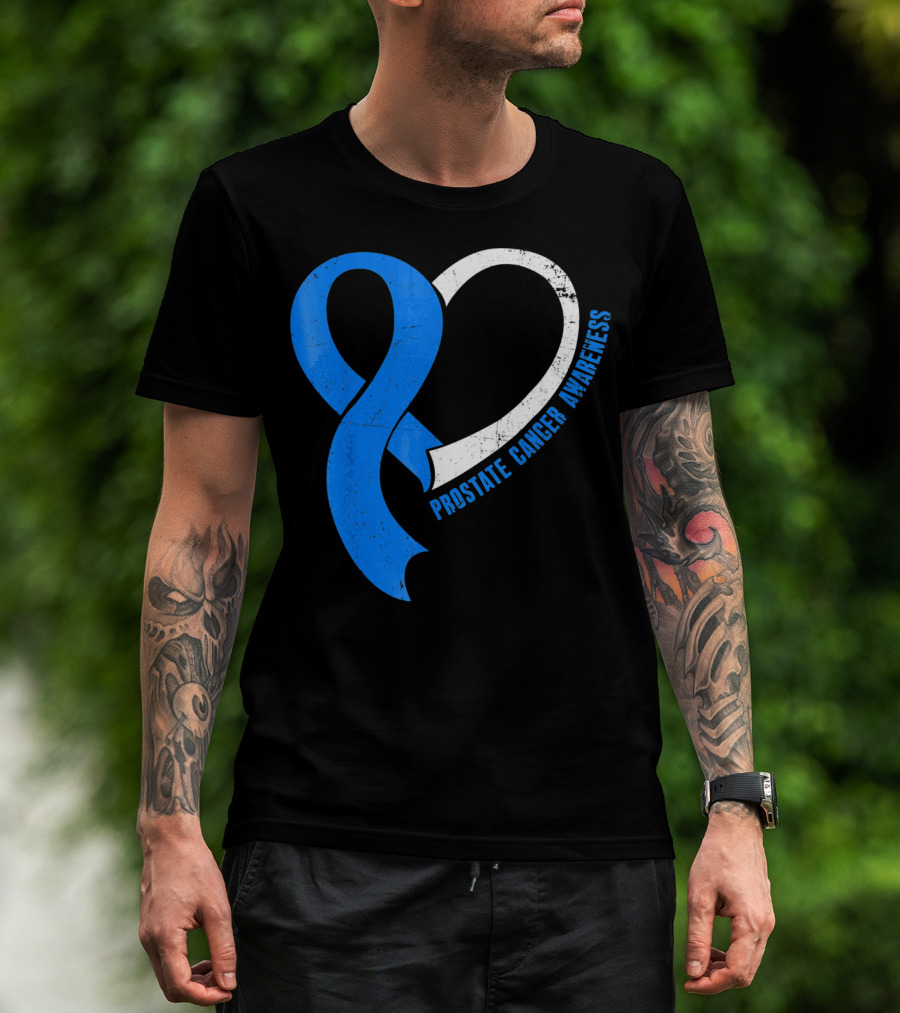 Prostate Cancer Awareness Heart T-Shirt