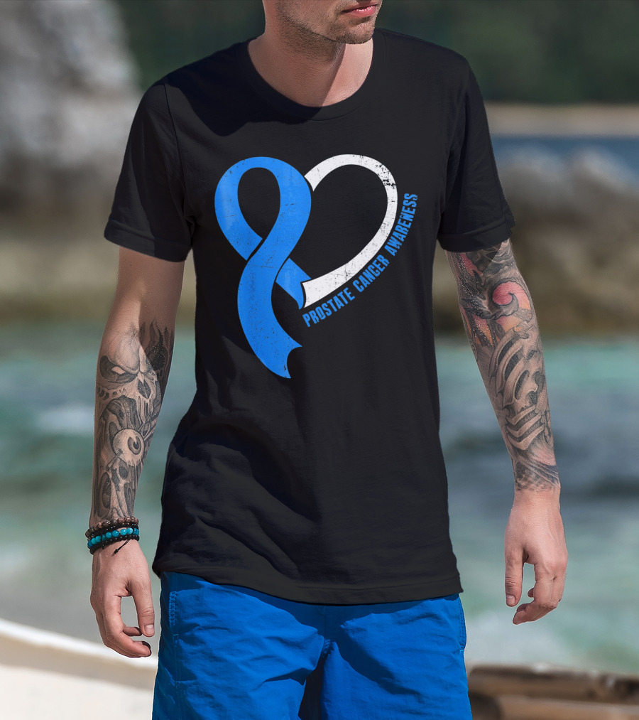 Prostate Cancer Awareness Heart T-Shirt