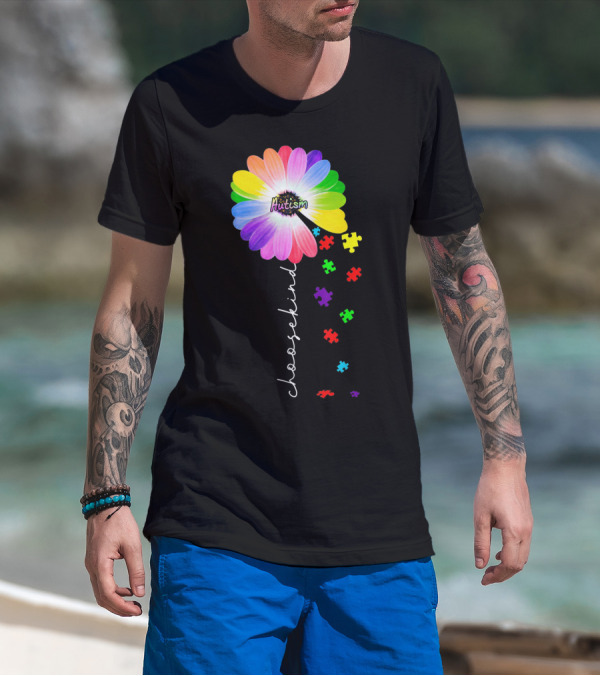 Daisy Flower Autism Choose Kind Puzzle Pieces Awareness T-Shirt