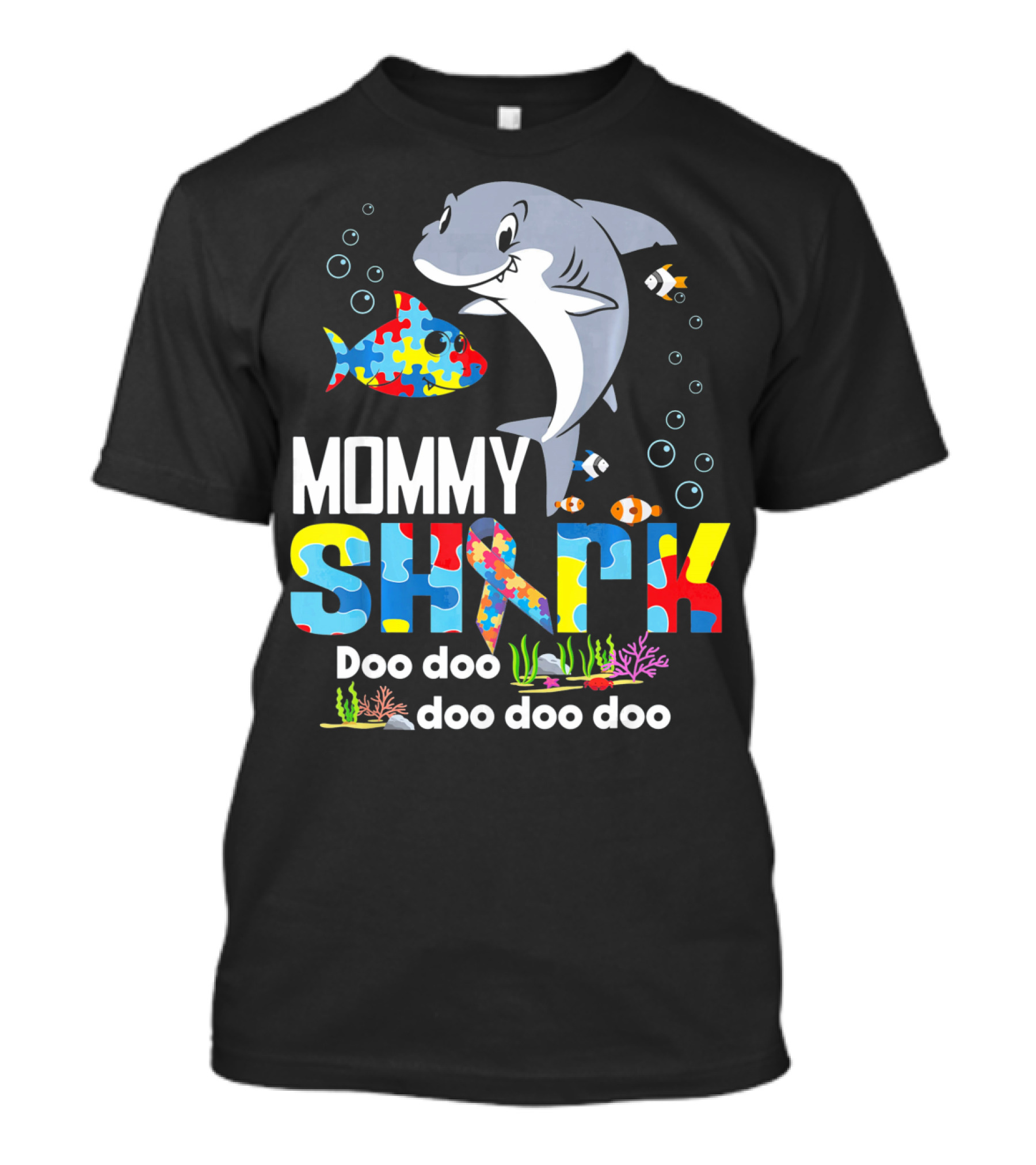 Mommy Shark Autism Doo Doo Doo Autism Puzzle T-Shirt