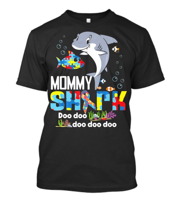 Mommy Shark Autism Doo Doo Doo Autism Puzzle T-Shirt
