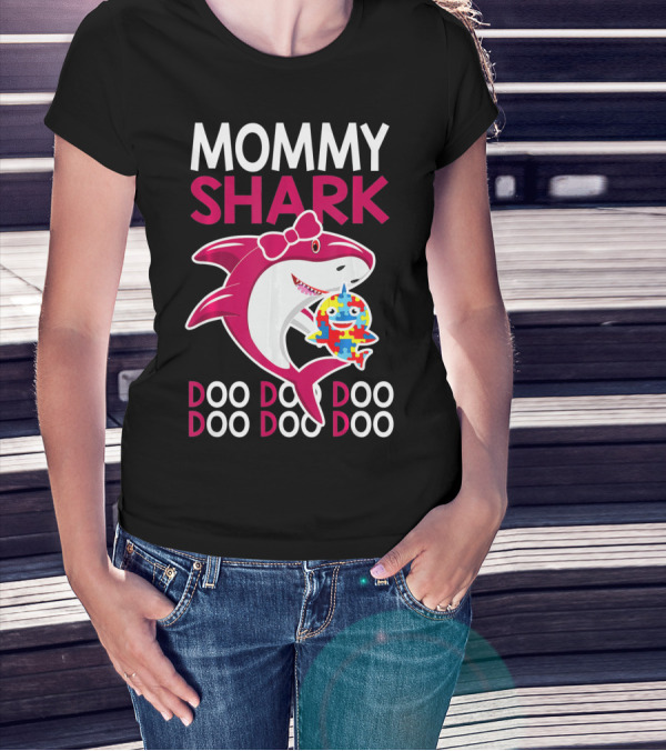Mommy Shark Autism Awareness Doo Doo Doo T-Shirt