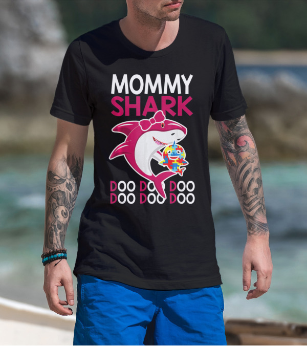 Mommy Shark Autism Awareness Doo Doo Doo T-Shirt