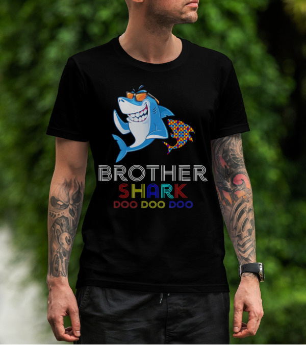 Brother Shark Doo Doo Doo Autism Awareness T-Shirt