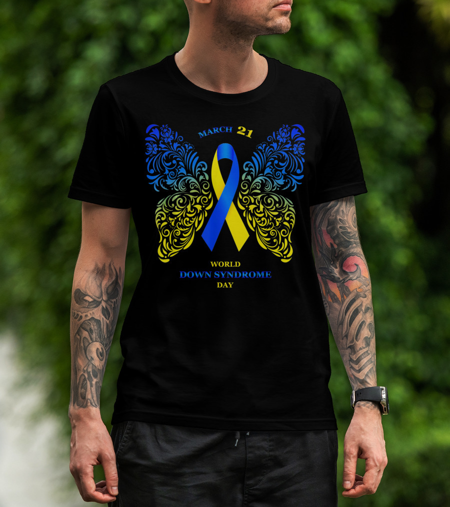 March 21 World Down Syndrome Day Butterfly T-Shirt