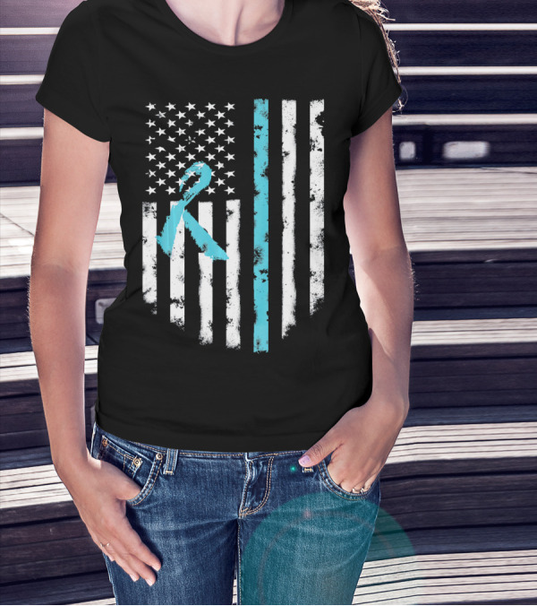 Scleroderma Awareness Support American Flag T-Shirt