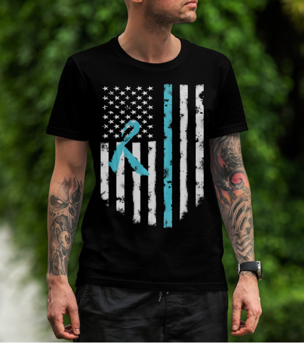 Scleroderma Awareness Support American Flag T-Shirt