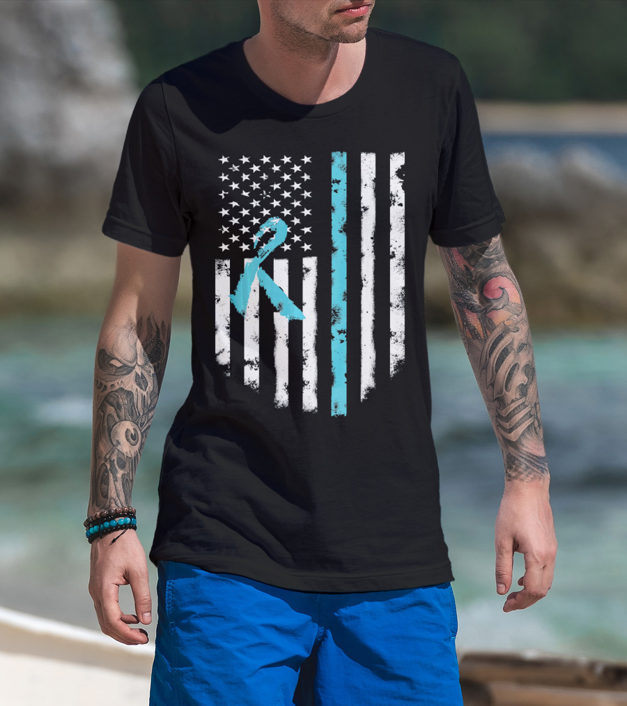 Scleroderma Awareness Support American Flag T-Shirt