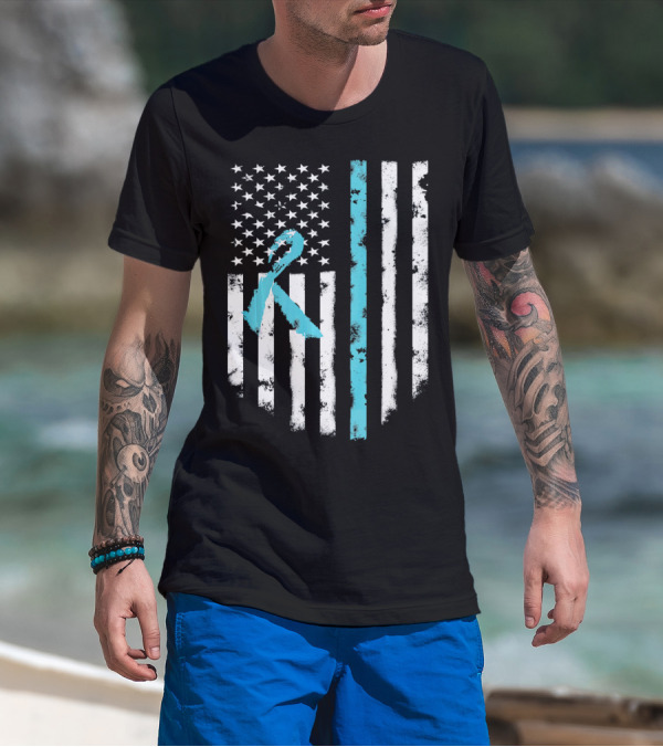 Scleroderma Awareness Support American Flag T-Shirt