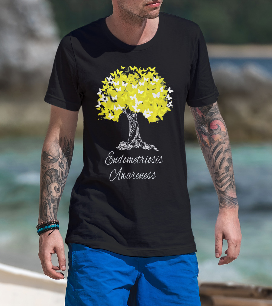 Endometriosis Awareness Butterfly Tree T-Shirt