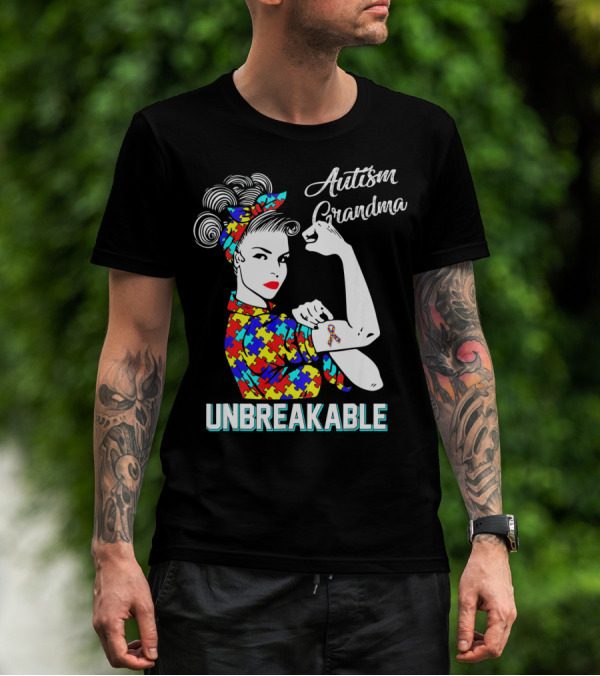 Autism Grandma Unbreakable Autism Awareness T-Shirt