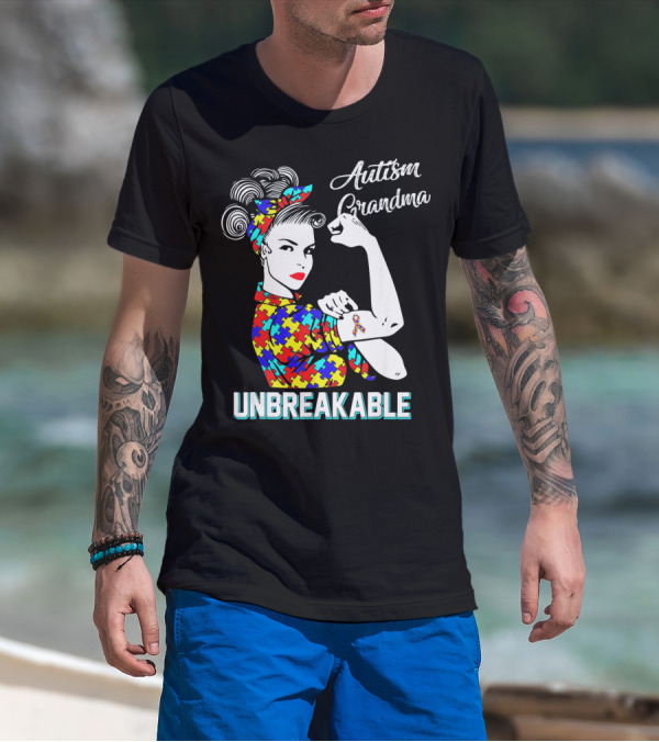 Autism Grandma Unbreakable Autism Awareness T-Shirt
