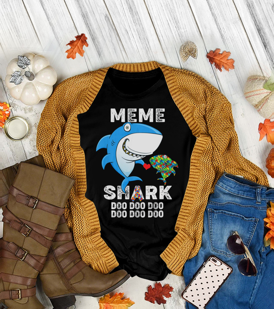 Meme Shark Doo Doo Doo Autism Awareness T-Shirt
