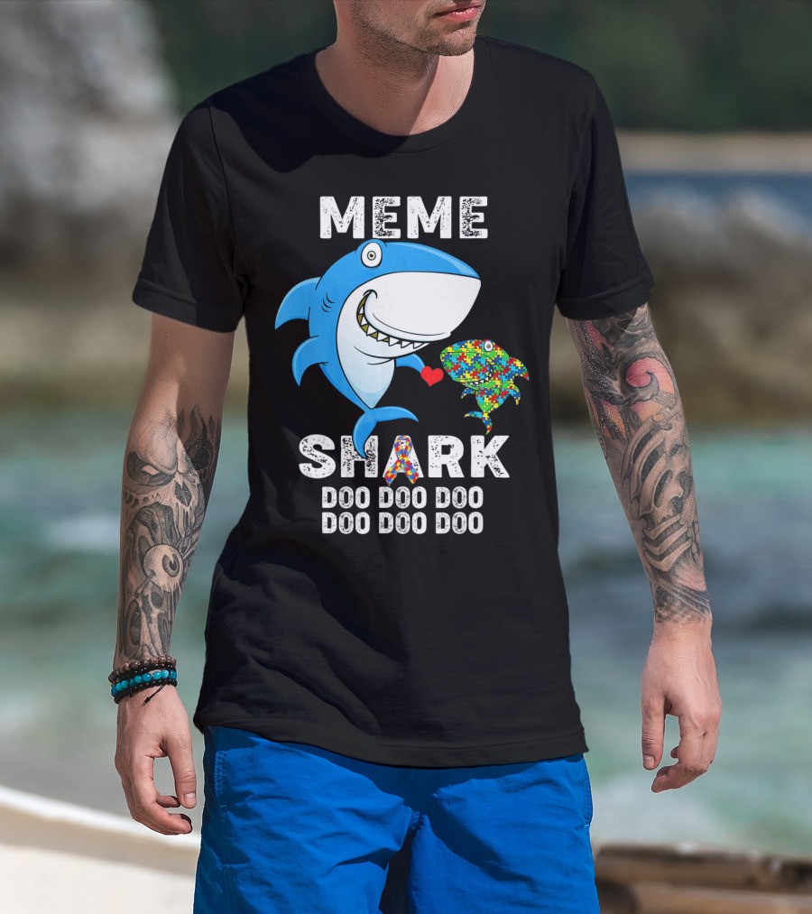 Meme Shark Doo Doo Doo Autism Awareness T-Shirt
