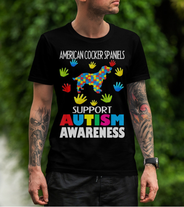 American Cocker Spaniels Support Autism Awareness T-Shirt