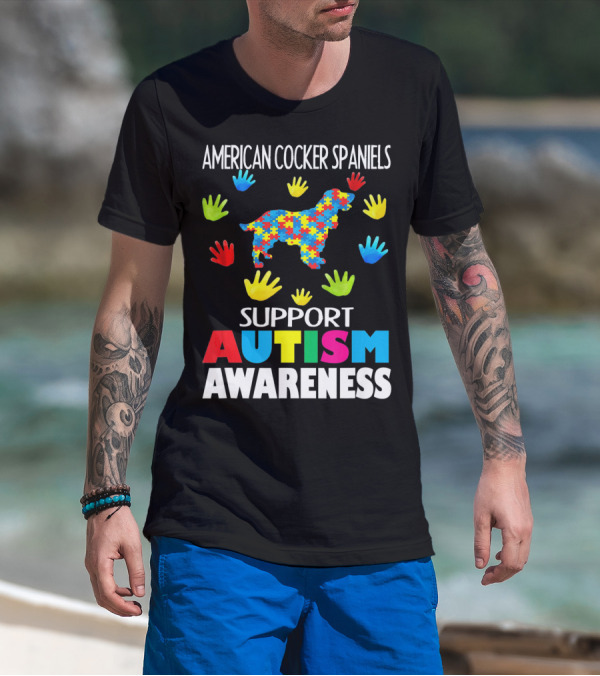 American Cocker Spaniels Support Autism Awareness T-Shirt