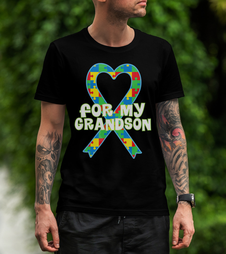Autism Awareness Heart Puzzle For My Grandson T-Shirt