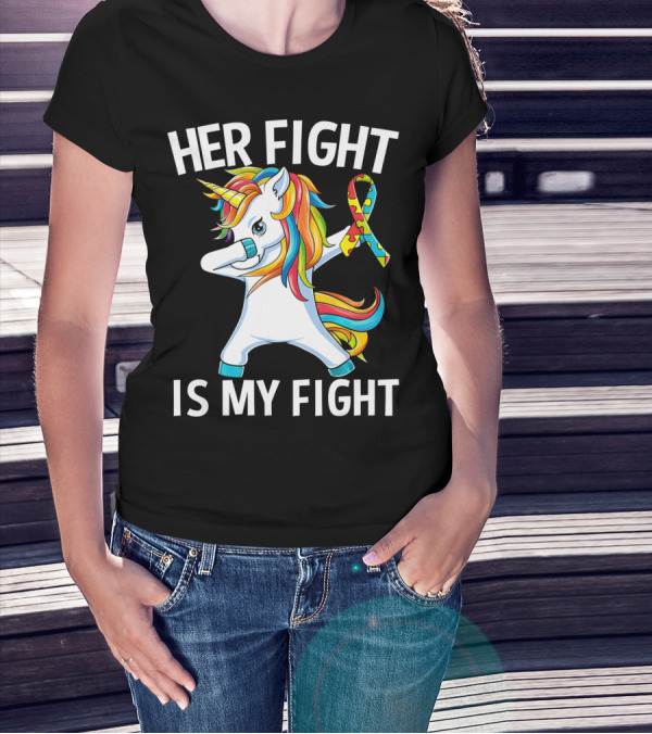Her Fight Is My Fight Unicorn Puzzle T-Shirt