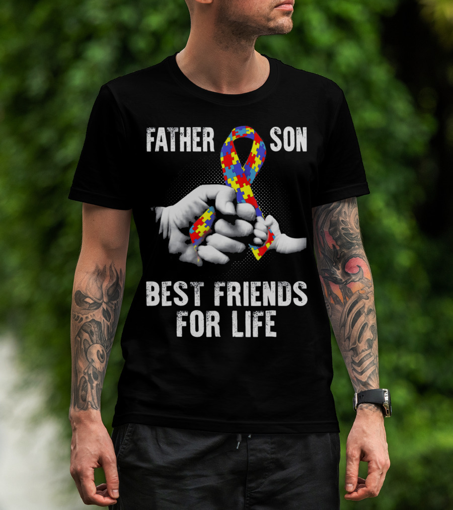 Father Son Best Friends For Life Autism Awareness T-Shirt