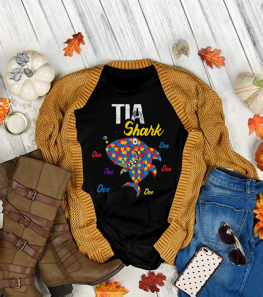 Tia Shark Doo Autism Awareness T-Shirt