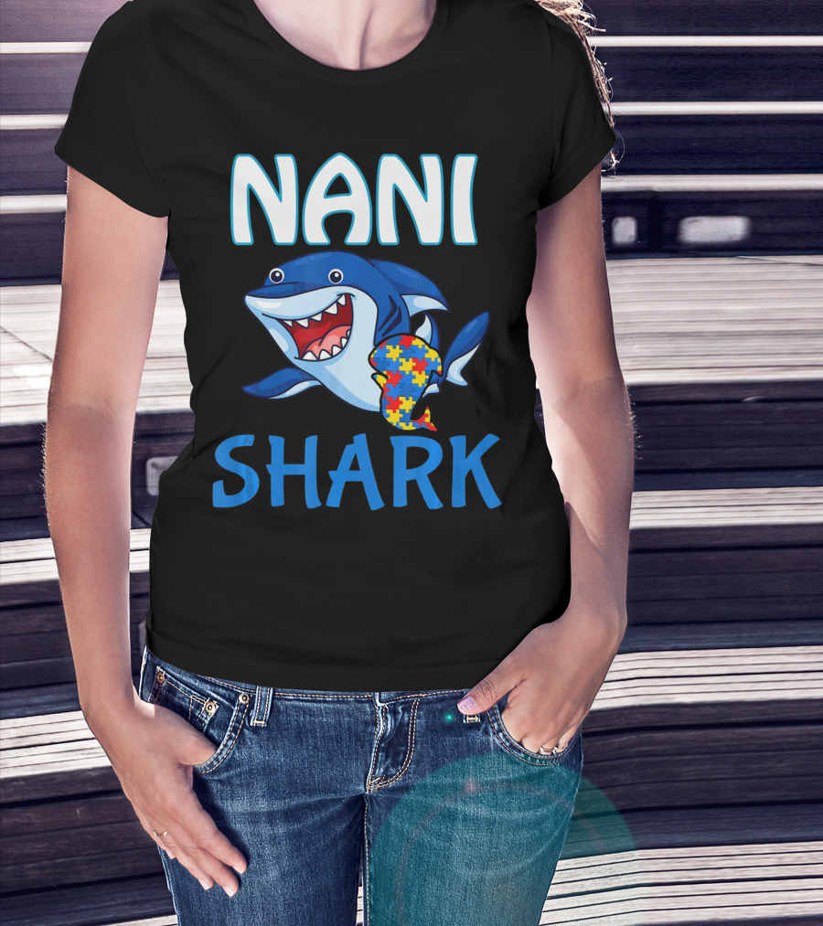 Nani Shark Autism Awareness Puzzle T-Shirt
