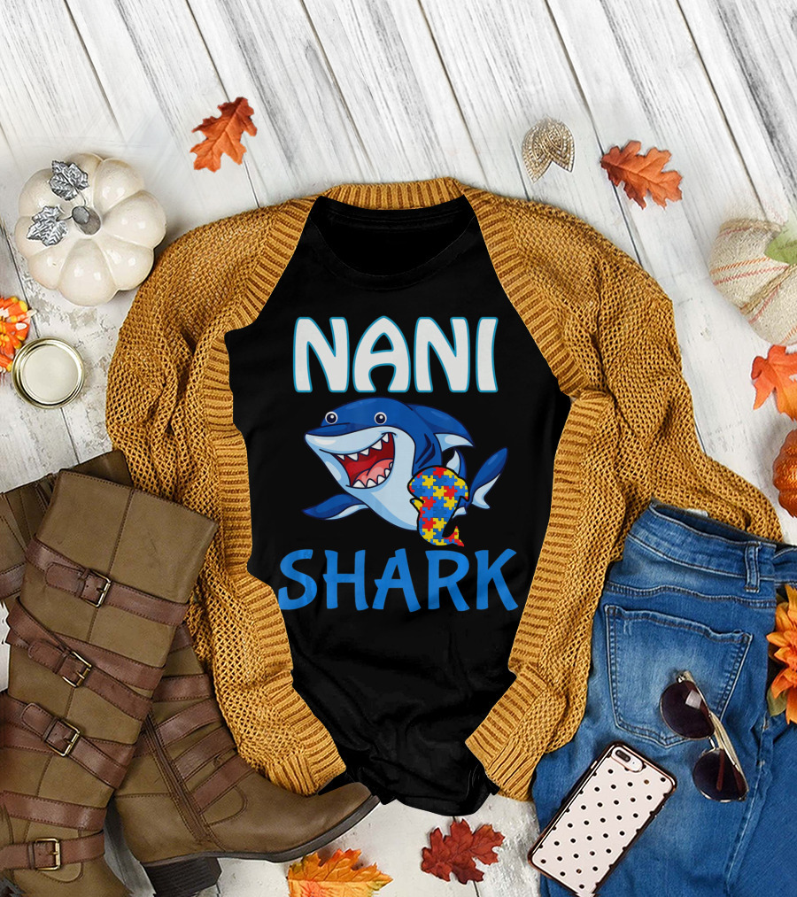 Nani Shark Autism Awareness Puzzle T-Shirt
