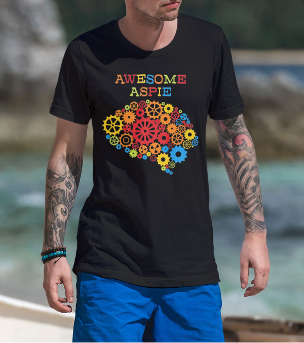 Awesome Aspie Steampunk Autistic Genius Brain T-Shirt