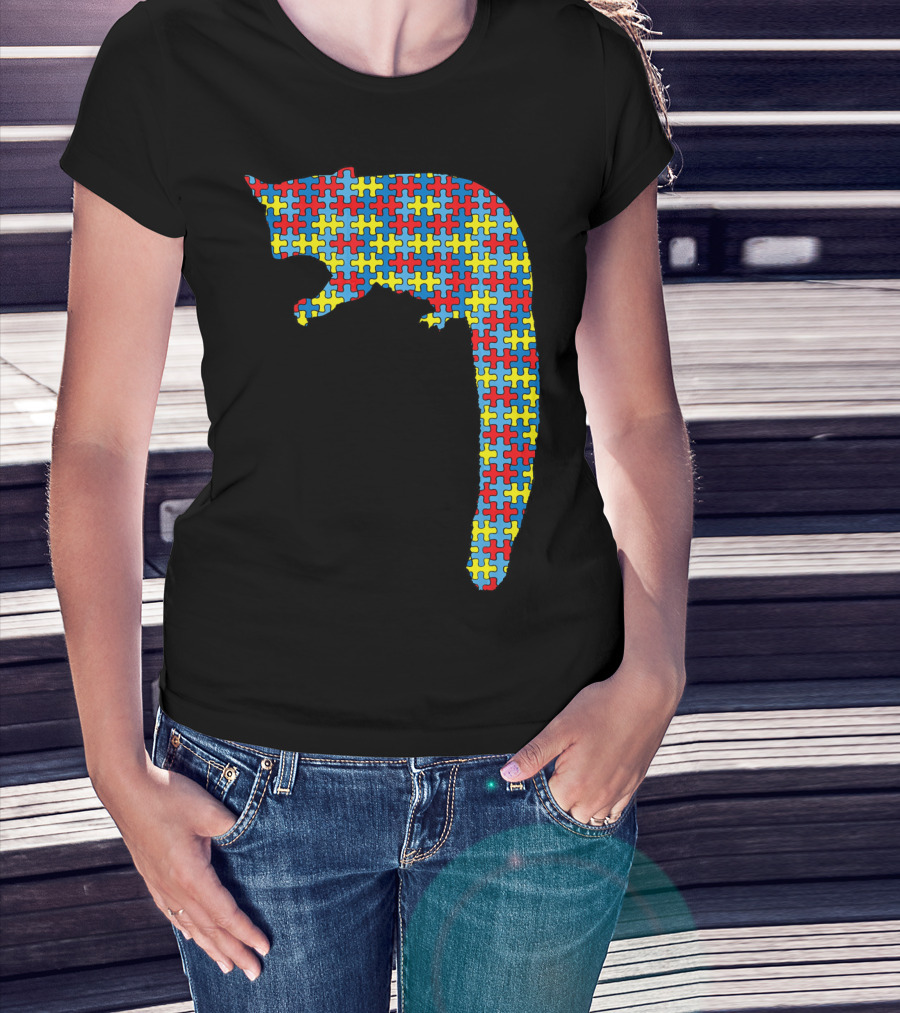 Cuscus Autism Awareness Puzzle Pattern Kids Monkey T-Shirt