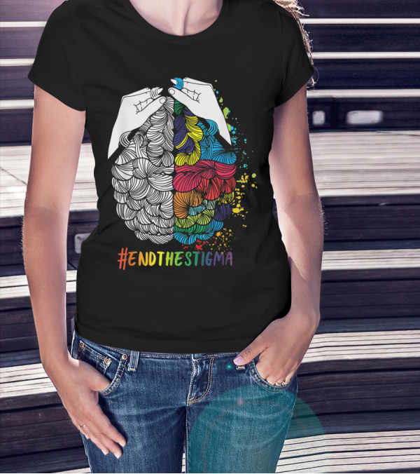 EndTheStigma Colorful Mental Health Matters Awareness T-Shirt