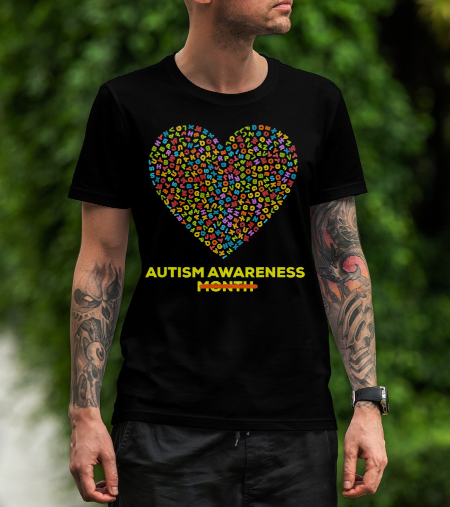 Autism Awareness Heart Alphabet T-Shirt