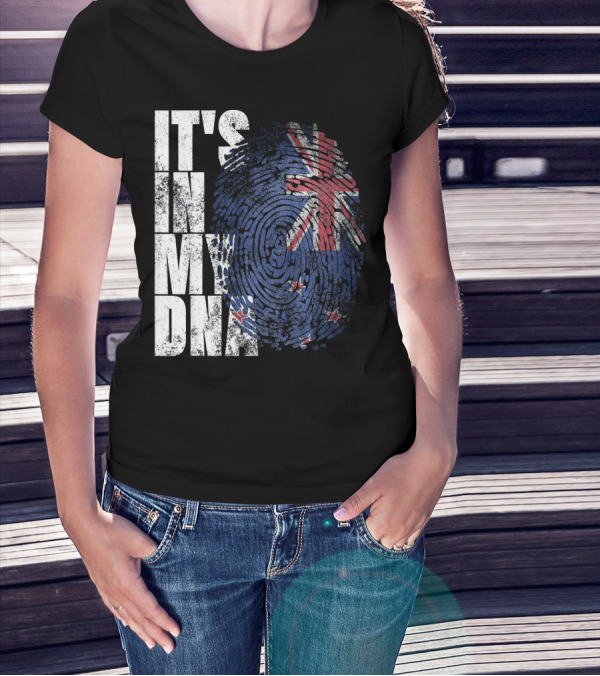 IT'S IN MY DNA New Zealand Maori Kiwi Flag Fingerprint T-Shirt
