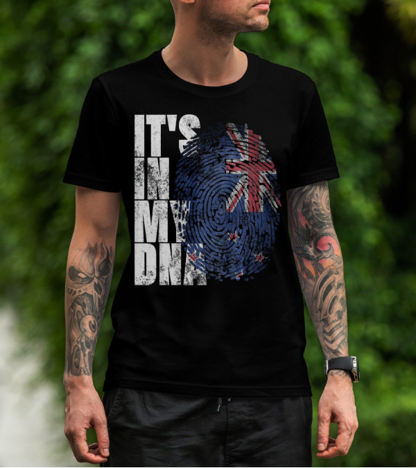 IT'S IN MY DNA New Zealand Maori Kiwi Flag Fingerprint T-Shirt