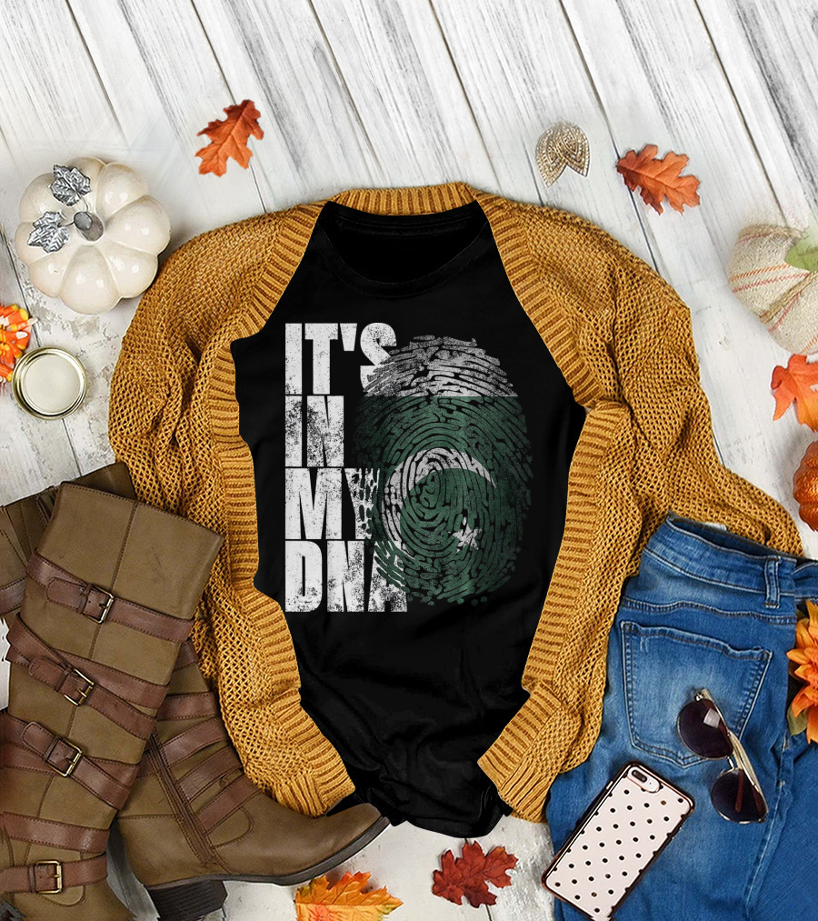 It's In My DNA Pakistani Flag Fingerprint T-Shirt