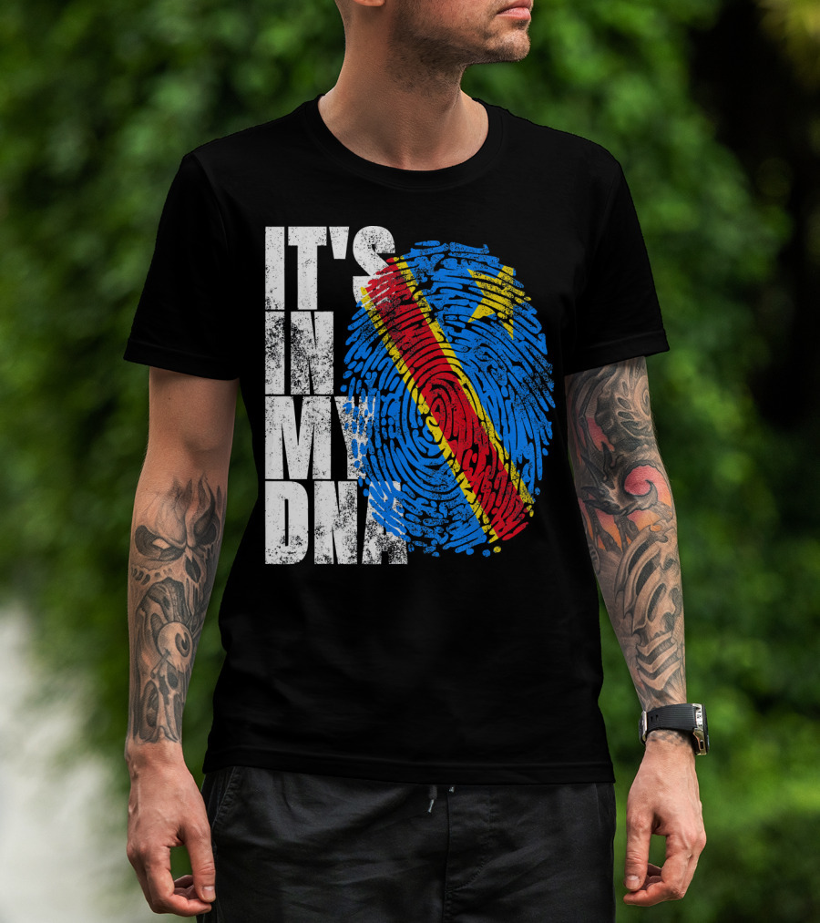 It's In My DNA Congo Flag Fingerprint Afro T-Shirt