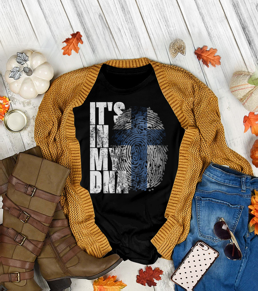 It's In My DNA Finnish Suomi Finland Fingerprint Flag T-Shirt