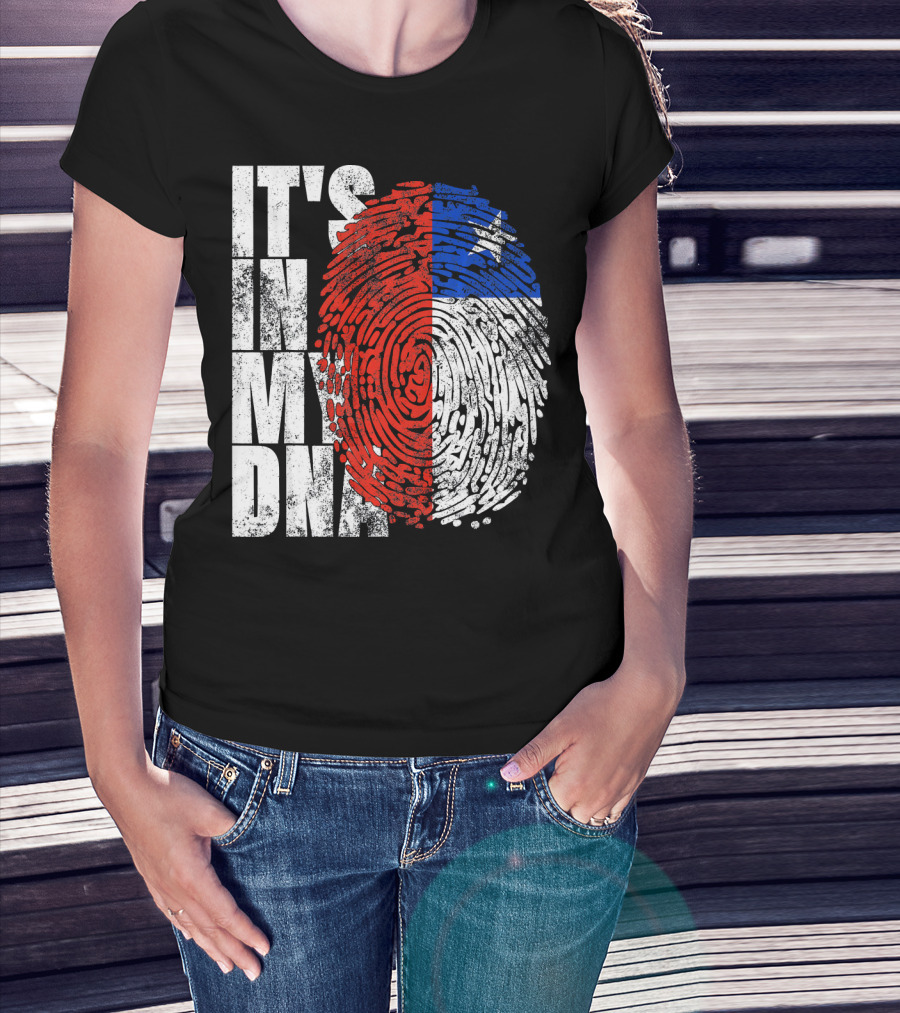 It's In My DNA Chilean Fingerprint Flag T-Shirt