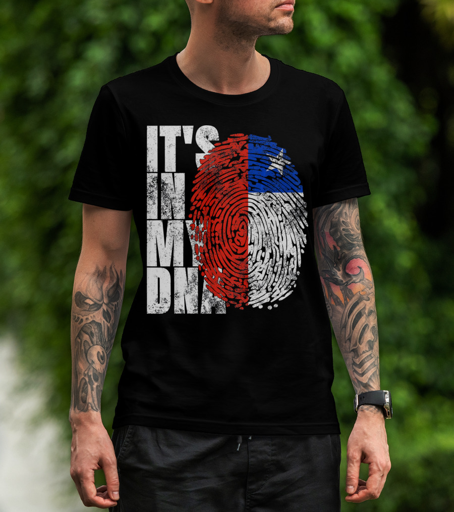 It's In My DNA Chilean Fingerprint Flag T-Shirt