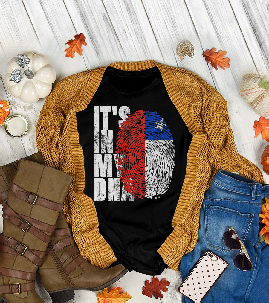 It's In My DNA Chilean Fingerprint Flag T-Shirt