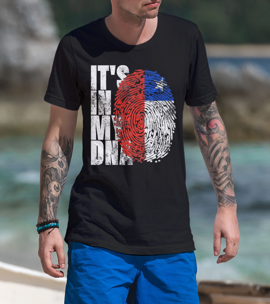 It's In My DNA Chilean Fingerprint Flag T-Shirt