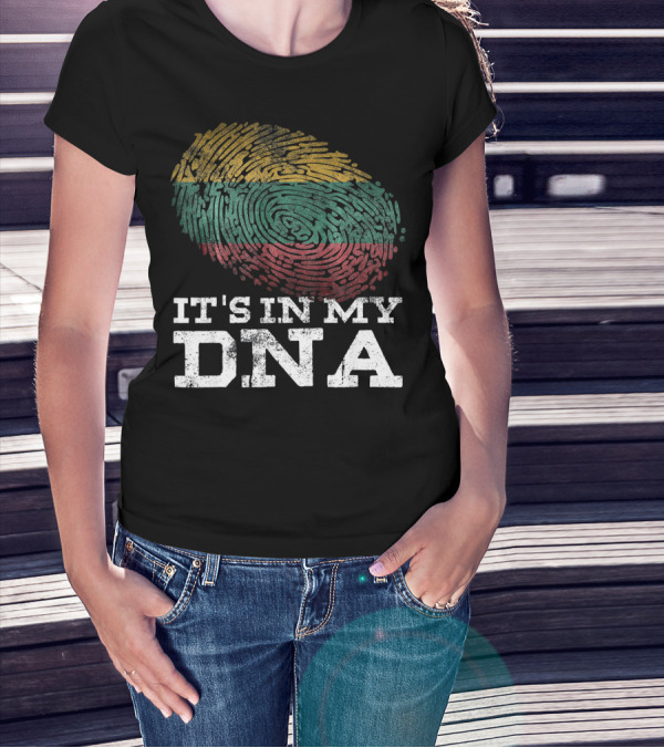 It's In My DNA Lithuanian Flag Lietuva Fingerprint T-Shirt