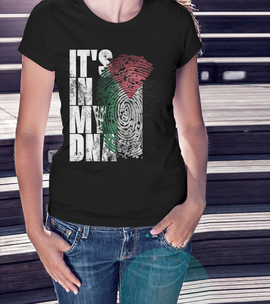 It's In My DNA Palestinian Flag Fingerprint T-Shirt