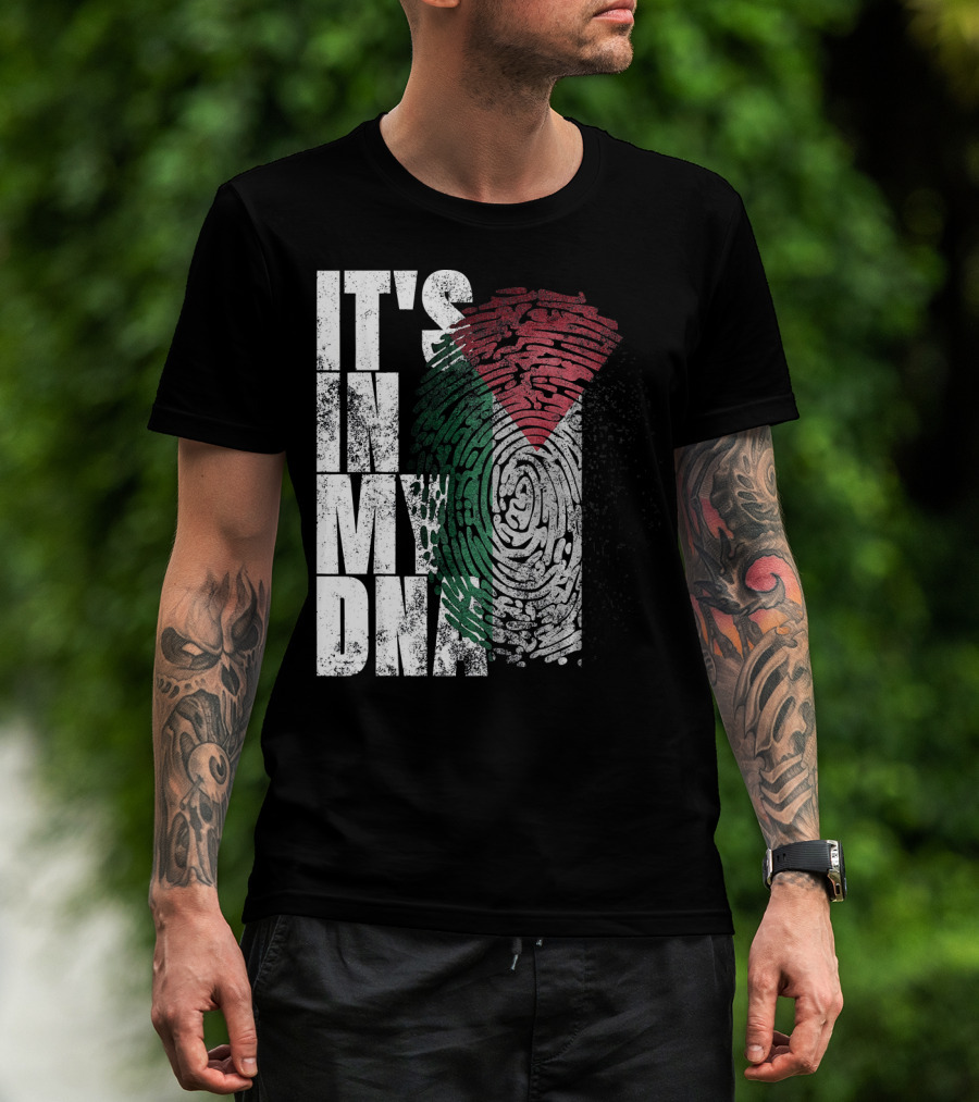 It's In My DNA Palestinian Flag Fingerprint T-Shirt