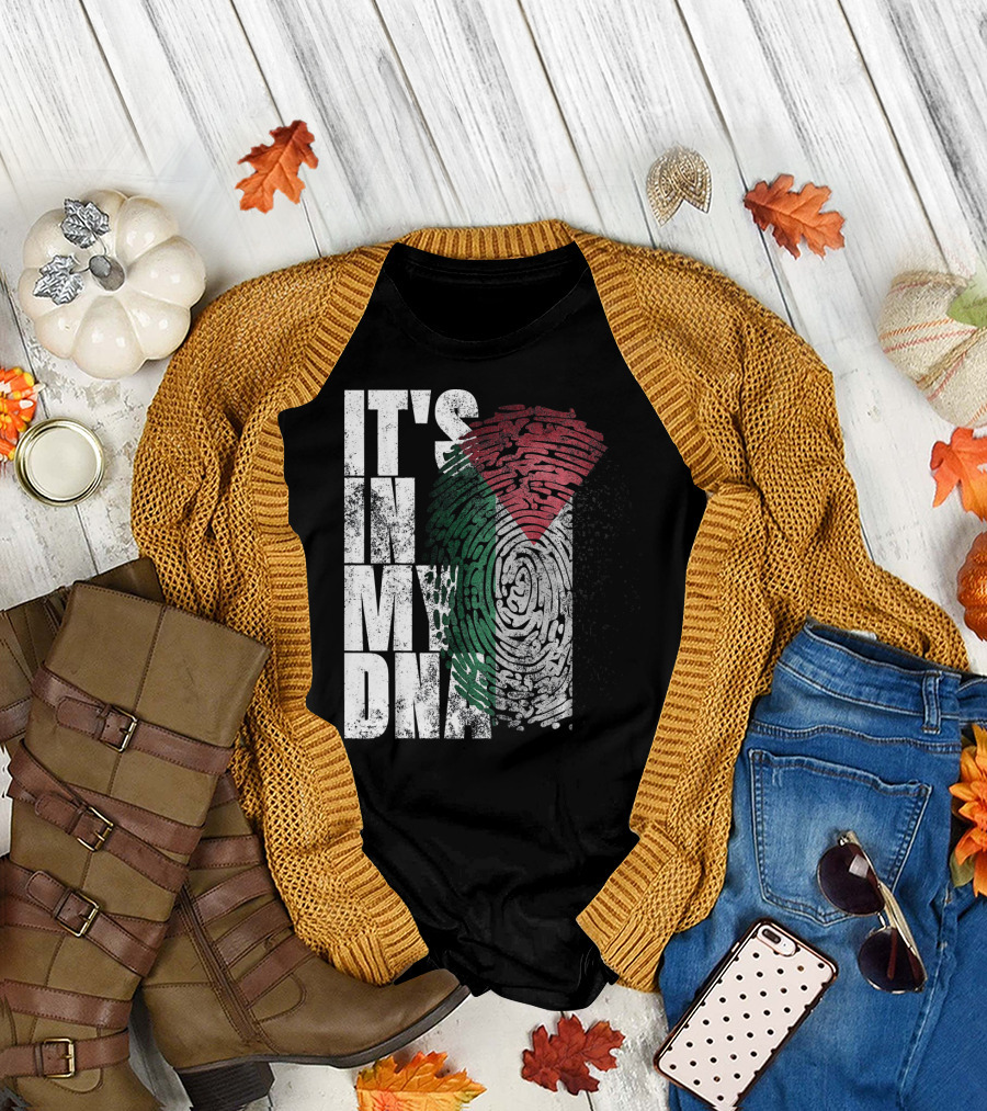 It's In My DNA Palestinian Flag Fingerprint T-Shirt