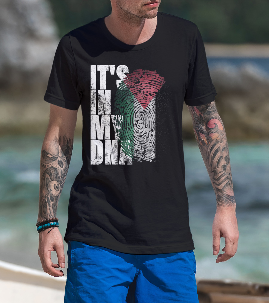 It's In My DNA Palestinian Flag Fingerprint T-Shirt