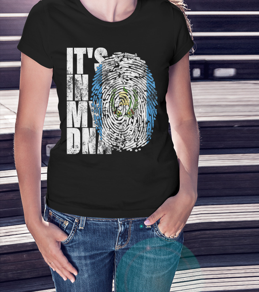 It's In My DNA Guatemalan American Flag Fingerprint T-Shirt